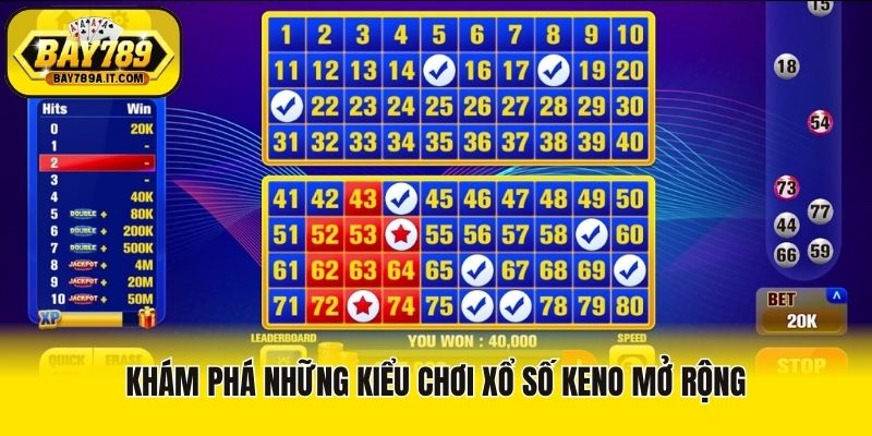 Khám phá những kiểu chơi xổ số Keno mở rộng